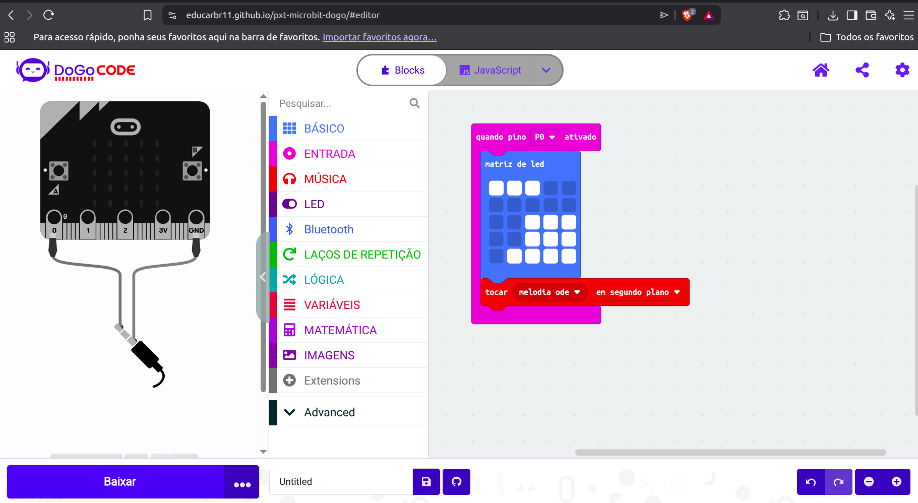 Tela do software DoGo Code