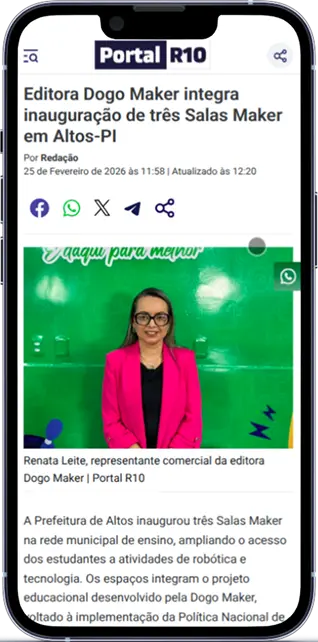 Matéria sobre a inauguração de três salas maker em Altos, no Piauí