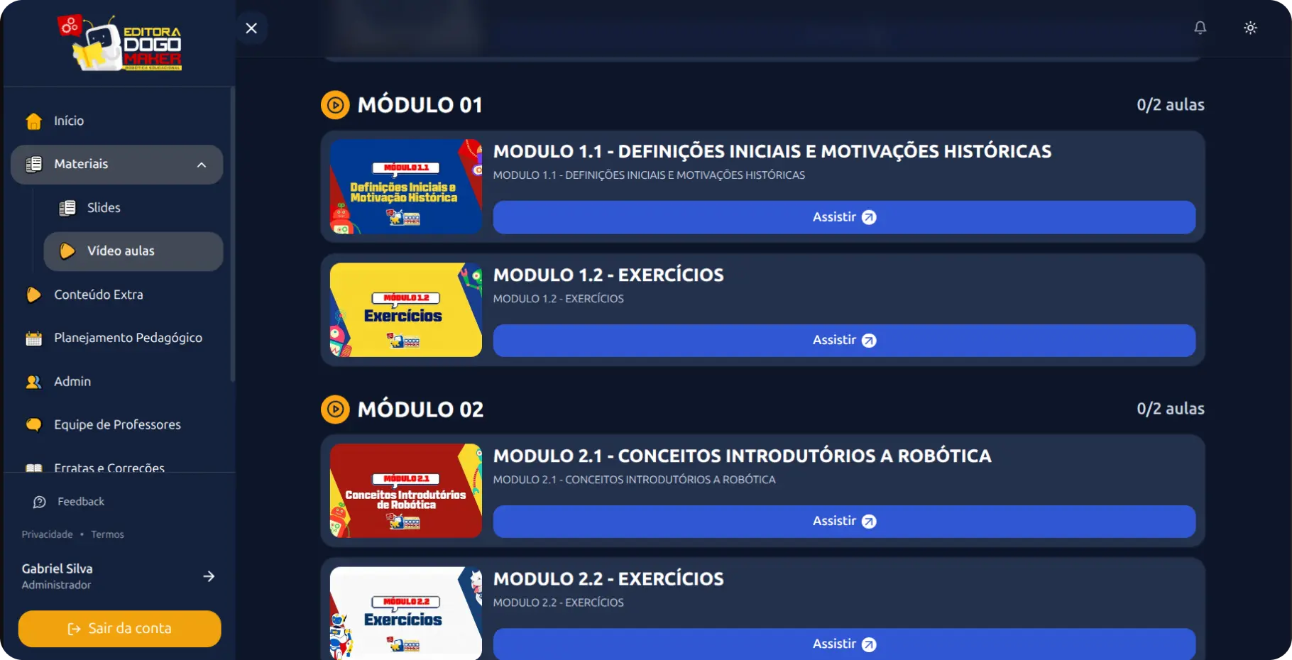 Tela do Portal DoGo Maker: Aulas exclusivas